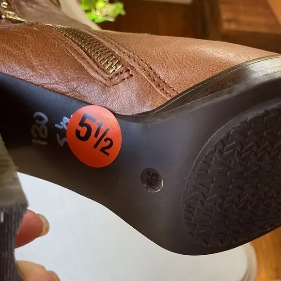 Michael Michael Kors Greenwich Belted Knee High Tan Wrapped Leather Boots Sz 5.5 - Picture 9 of 16